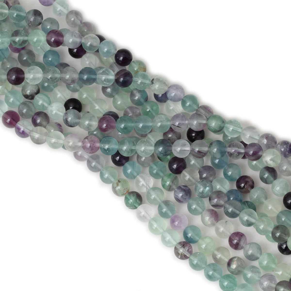 CHEAVIAN 45PCS 8mm Natural Colorful Fluorite Gemstone Round Loose Beads for Jewelry Making DIY Findings 1 Strand 15"