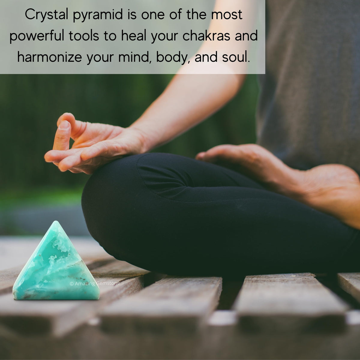 Amazing Gemstone Caribbean Calcite Pyramid Crystal Healing Stones - 1" Great Pyramid Figurine of Natural Stone Pyramid for Meditation, Reiki, Chakra Balancing and Crystal Pyramids Grid