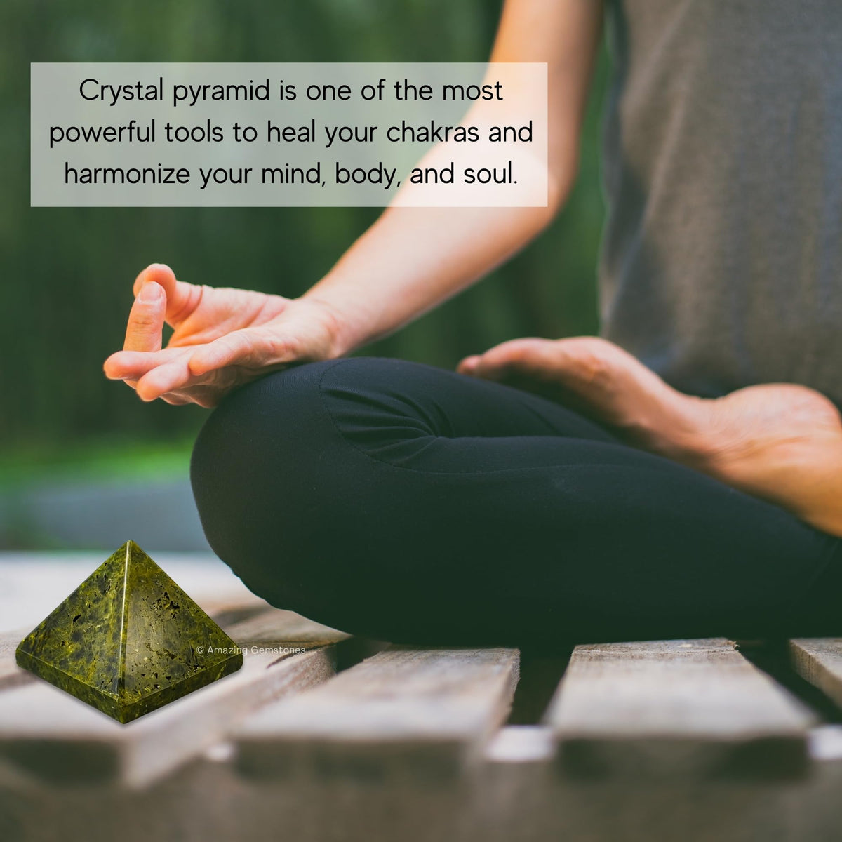 Amazing Gemstone Green Tourmaline in Matrix Pyramid Crystal Healing Stones - 1.5" Great Pyramid Figurine of Natural Stone Pyramid for Meditation, Reiki, Chakra Balancing and Crystal Pyramids Grid