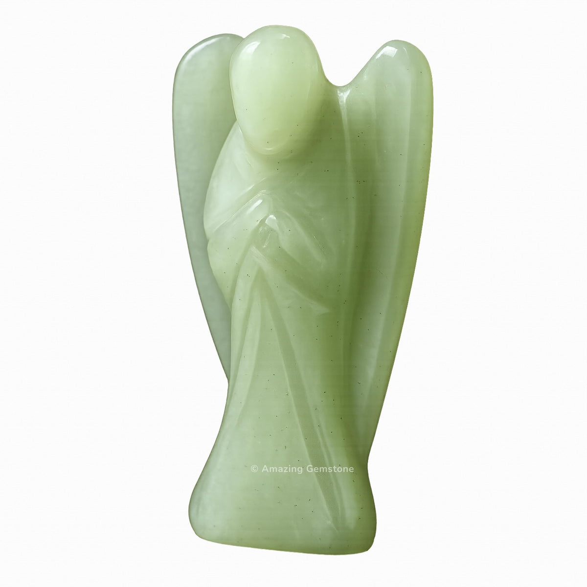 Amazing Gemstone Green Aventurine Angel - Green Aventurine Crystal Angel and Pocket Guardian Angel Crystal Figurines (3 inches)