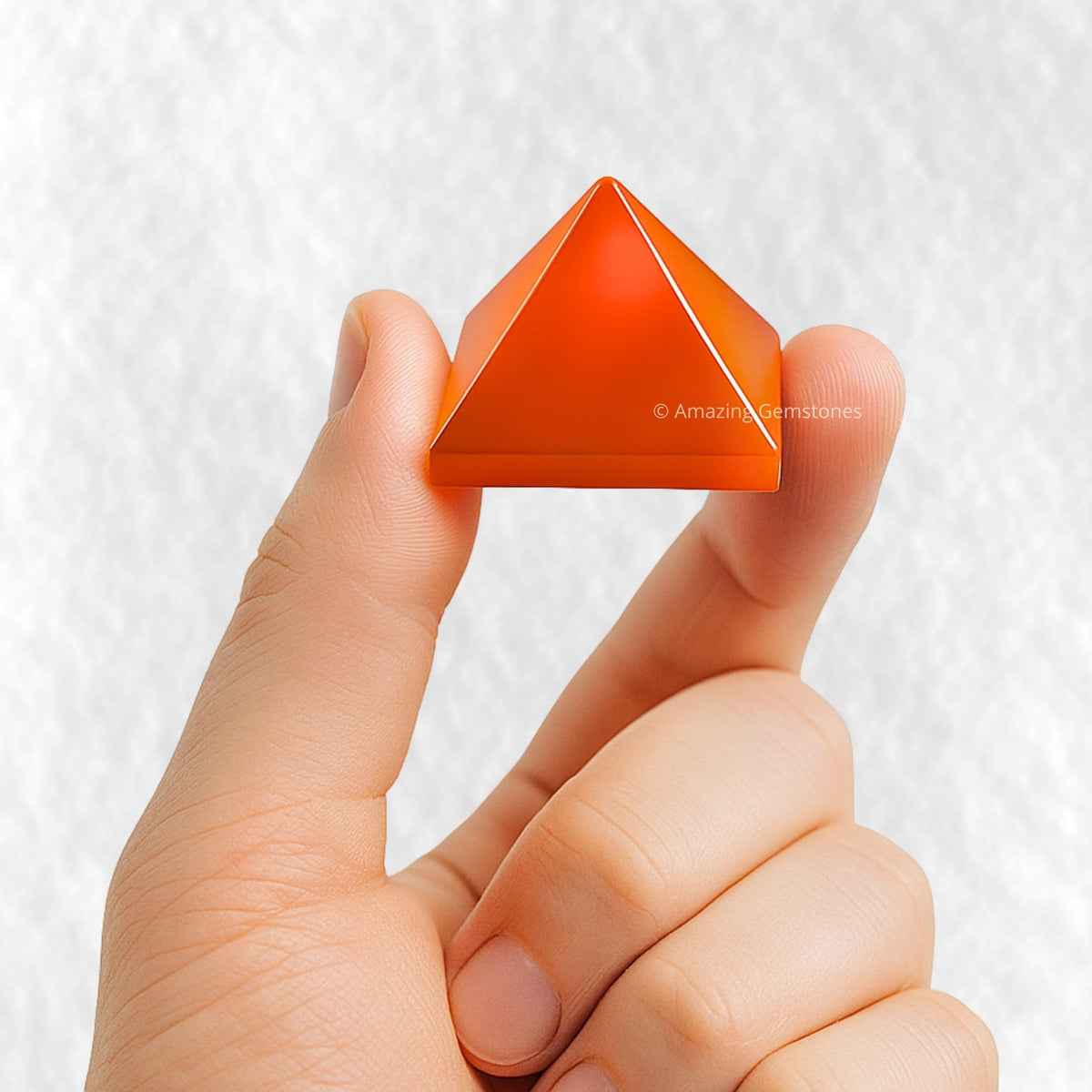 Amazing Gemstone Carnelian Pyramid Crystal Healing Stones - 1" Great Pyramid Figurine of Natural Stone Pyramid for Meditation, Reiki, Chakra Balancing and Crystal Pyramids Grid