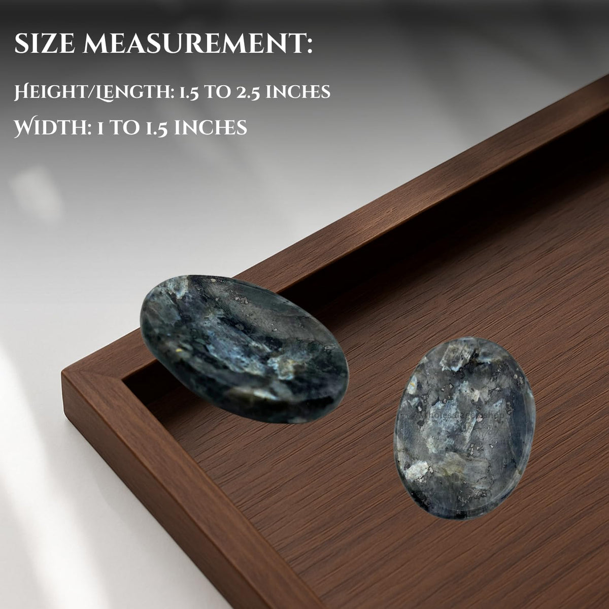 GEMSCITE Larvikite Thumb Worry Stones Metaphysical Gemstone Crystal Healing Reiki Men Women Gift Feng Shui Positive Energy Love Wellness Palm Stones Wicca Powerful