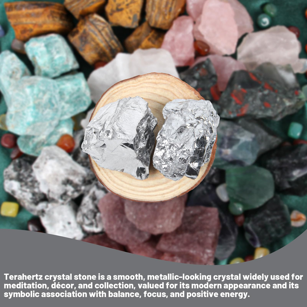 1.1lb Bulk Raw Terahertz Rough Crystal - Terahertz Raw Stones Crystal for Tumbling, Cabbing, Fountain Rocks, Decoration, Polishing, Wire Wrapping, Wicca & Reiki Crystal Healing