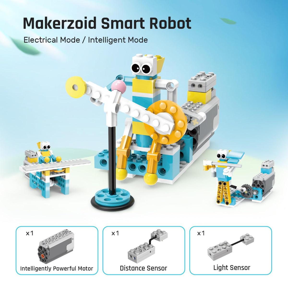 Makerzoid Smart Robot,72-in-1 STEM Educational Toy, Electronic Building Robots Toy, Robotics Learning Kit, Logical Training Kit, DIY Robot Building Set for Kids Ages 6+