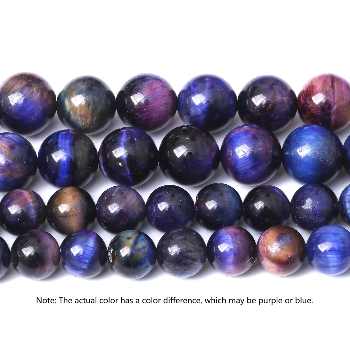 45PCS 8MM AAA Blue Purple Starry Sky Tiger Eye Stone Beads Natural Gemstone Bead Crystal Healing Energy Jewelry Making DIY 15 inches