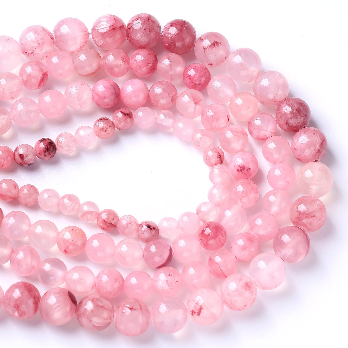 86pcs 4mm Natural Rose Pink Persian Jade Gemstone Round Loose Spacer Beads for Jewelry Making Healing Energy Stone Beads DIY Bracelets Necklaces 15"