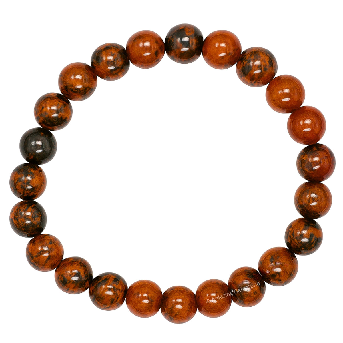 Amazing Gemstone Crystal Bracelet for Women Men's Gifts - Protection Healing Crystal Bracelet - 8mm Gemstone Beaded Stretchable Bracelet Pulseras Para Hombres Mujer Stocking Stuffers Mothers Day Gift (Mahogany Obsidian)