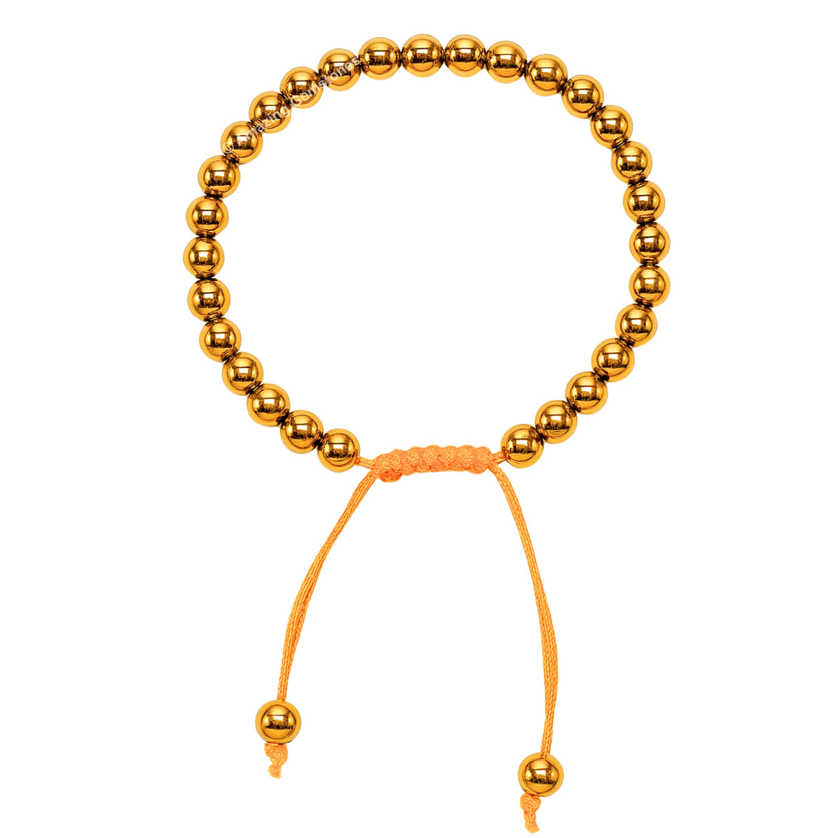 Golden Hematite Bracelet for Women Men's Gifts - Protection Healing Crystal Bracelet - 6mm Gemstone Beaded Adjustable Bracelet Pulseras Para Hombres Mujer Stocking Stuffers