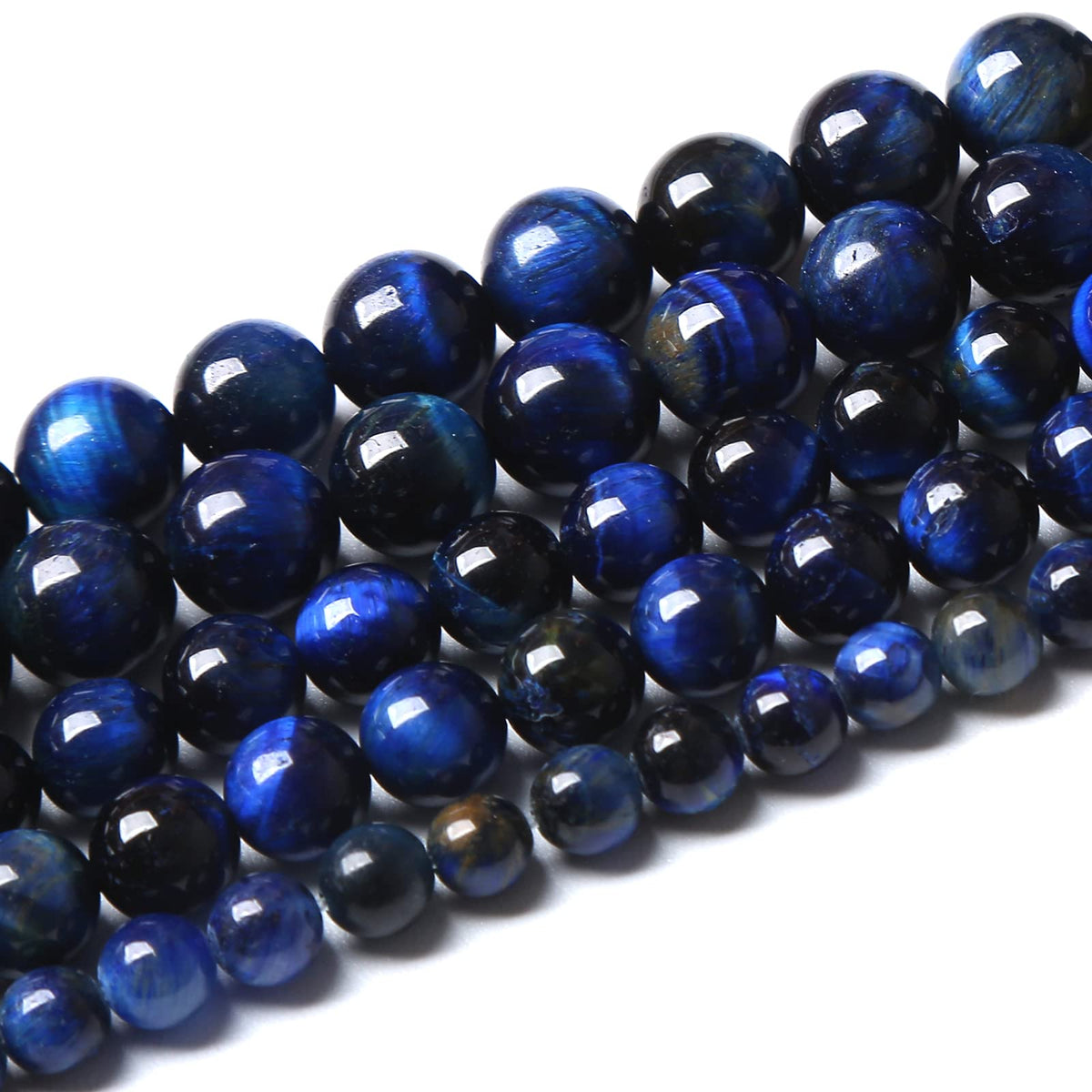 Lapis Lazuli Blue Tiger Eye Beads Natural Stone Round Loose Beads Energy Gemstone Healing Power for Jewelry Making 1 Strand 8mm 46pcs 15"