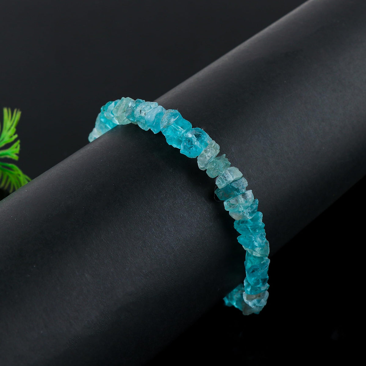 CRYSTALIS Natural Raw Neon Apatite Adjustable Bracelet, High Grade Rough Gemstones, Chakra Healing Crystals, Gift Giving Jewelry, 925 Sterling Silver Womens Bracelet 8 inch