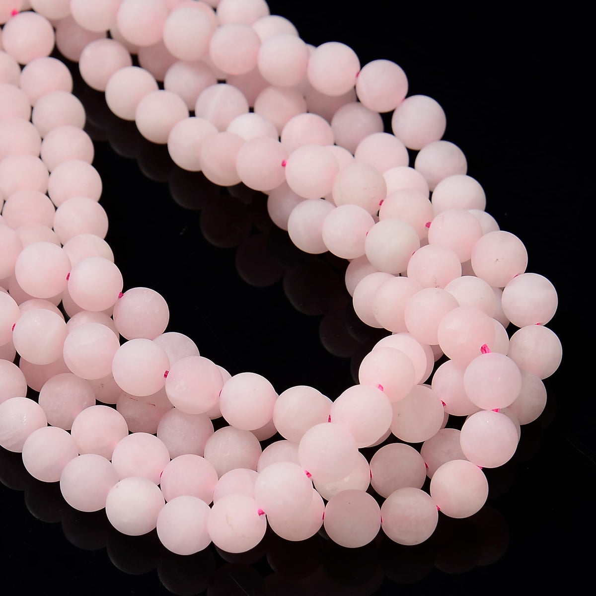 JM Design Rose Quartz Matte Round Loose Gemstone Beads Size 8mm 15.5inch Strand for Jewelry Making