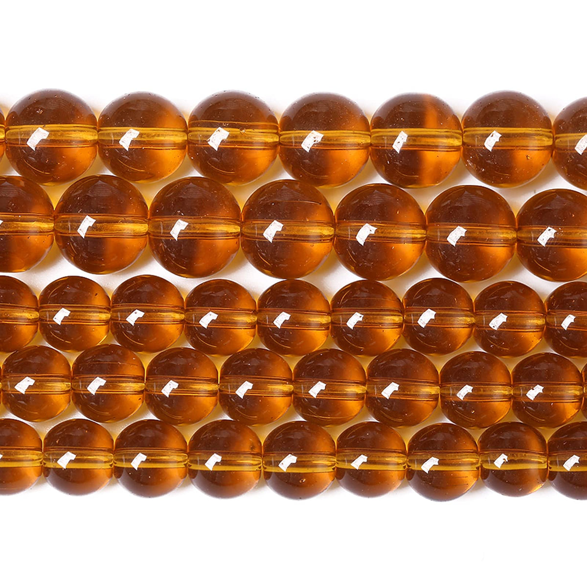 8MM 46PCS Amber Glass Spacer Loose Beads for Jewelry Making DIY Bracelet Necklace