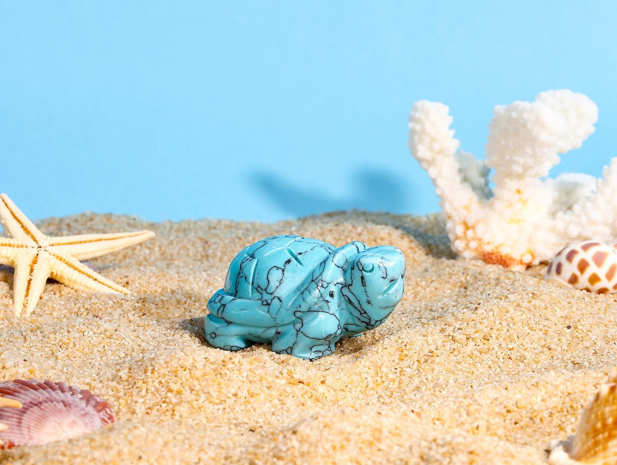 DUQGUHO 2" Travel Turtle Gift Decor Crystals Figurines Turquoise Crystal Best Turtles Travels Gifts for Women Traveling Travelers Cute Decorations