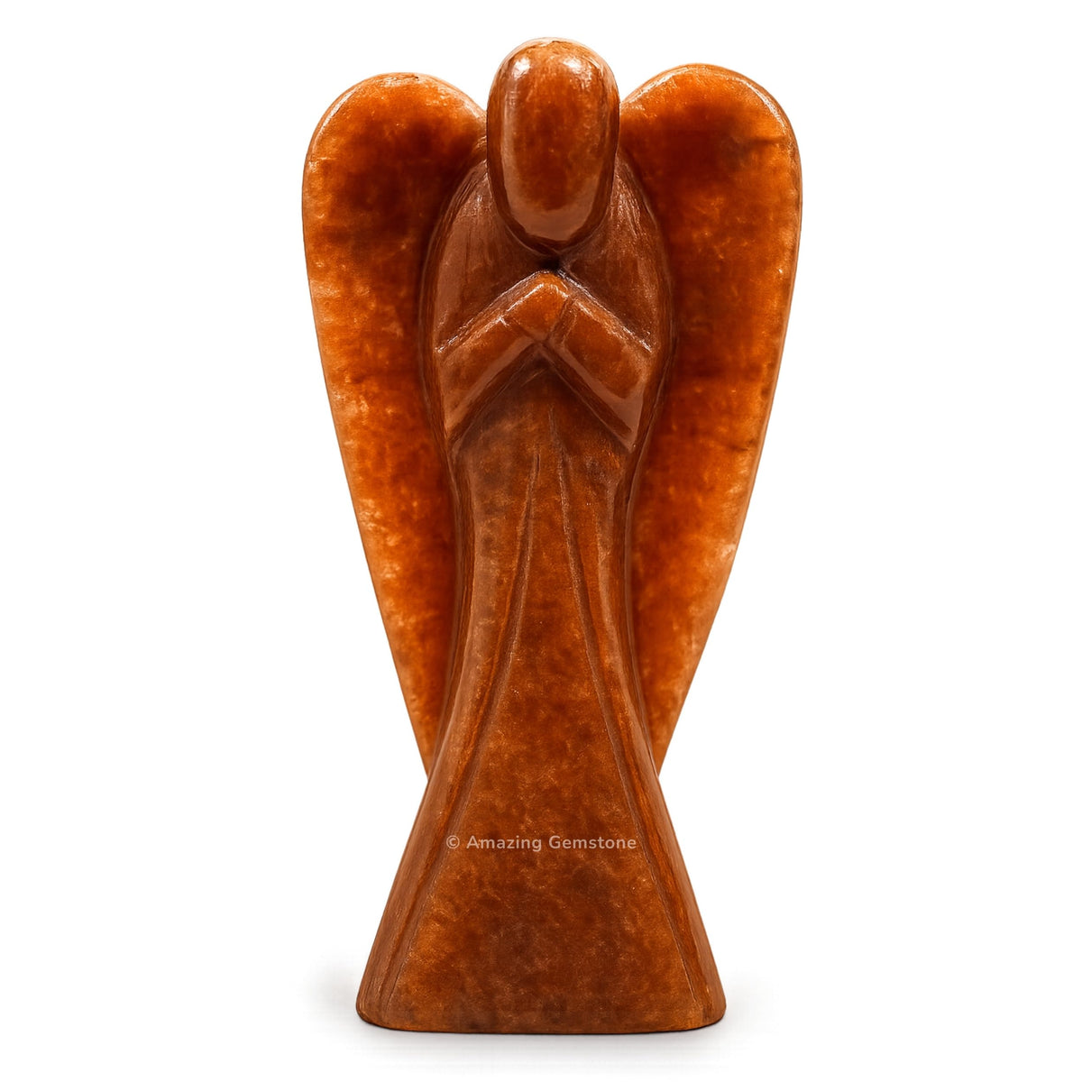 Amazing Gemstone Red Aventurine Angel - Red Aventurine Crystal Angel and Pocket Guardian Angel Crystal Figurines (3 inches)