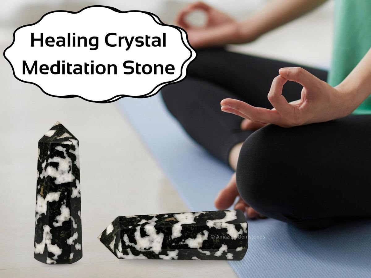 Amazing Gemstone Black and White Tourmaline Crystal Towers ~ Natural Healing Crystal Point Obelisk for Reiki Healing and Crystal Grid (3" to 4" INCH)