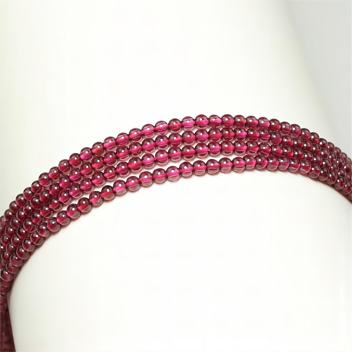MJDCB 320pcs Natural Small Stone Beads 2mm Red Garnet Round Smooth Loose Gemstone Bead for Jewelry Making Bracelets Earrings Necklaces Accessories