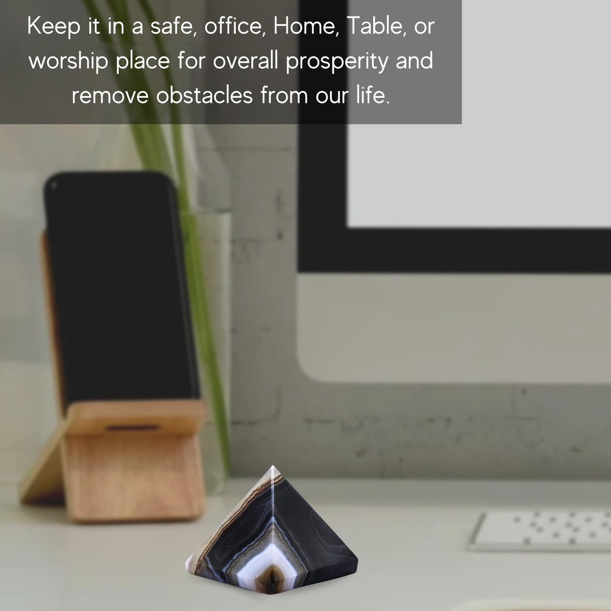 Amazing Gemstone Black Onyx Pyramid Crystal Healing Stones - 1" Great Pyramid Figurine of Natural Stone Pyramid for Meditation, Reiki, Chakra Balancing and Crystal Pyramids Grid
