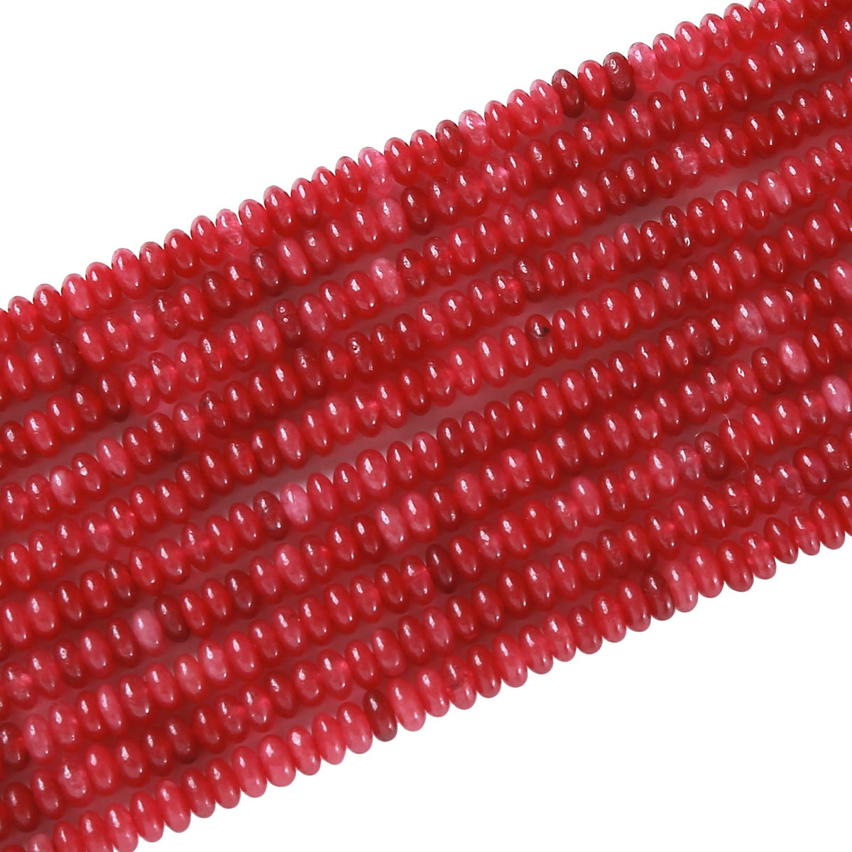 150PCS 2x4mm Natural Red Jade Stone Rondelle Beads Abacus Disk Stone Beads Round Loose Spacer Gemstone for DIY Bracelet Necklace Jewelry Making