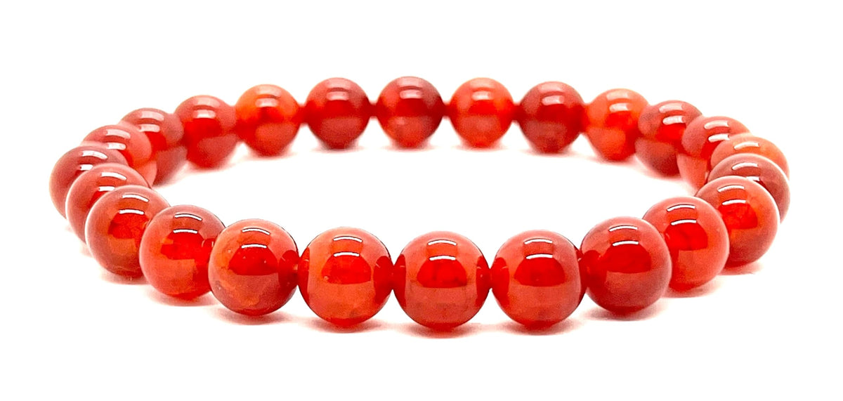AWAKEN YOUR KUNDALINI Mindful Energy Fire Agate Bracelet – 8mm Beads Handmade Stretch Jewelry
