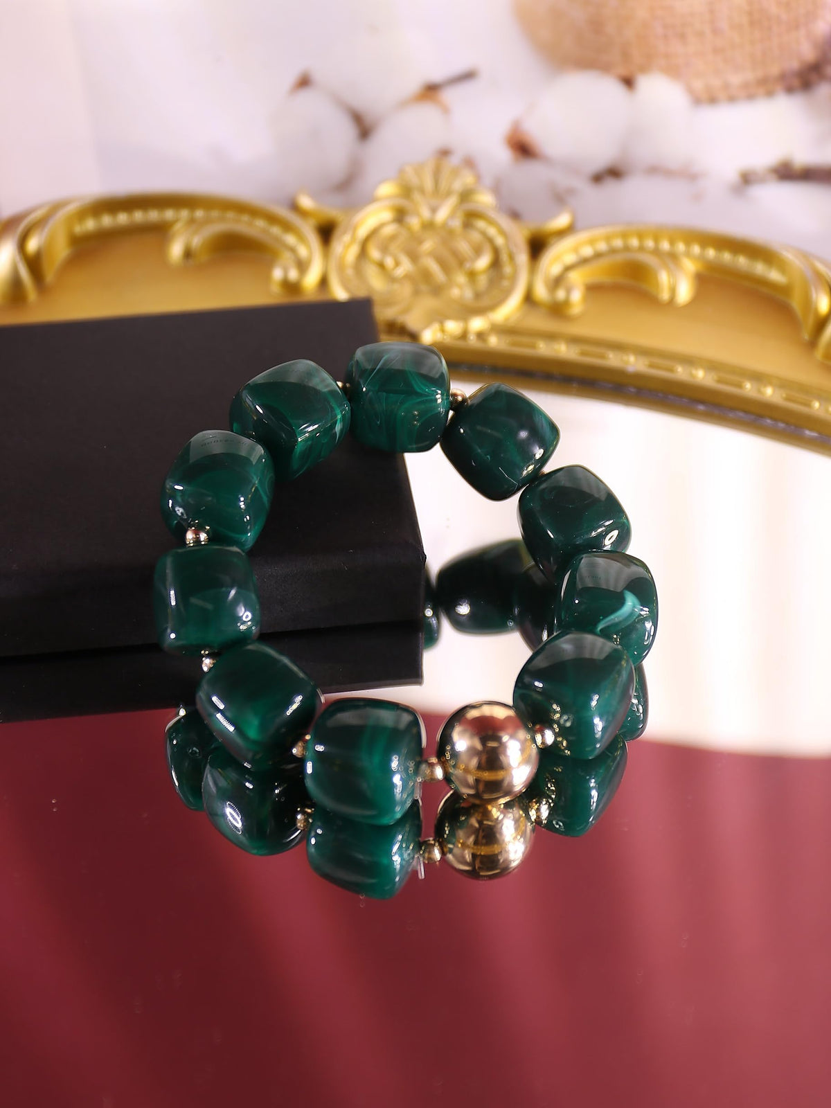 Sidlens Green Beaded Bracelets for Women Trendy Chunky Bracelet Beaded Boho Jewelry Summer Bracelets Statement Bracelet Vacation Beach Accessories