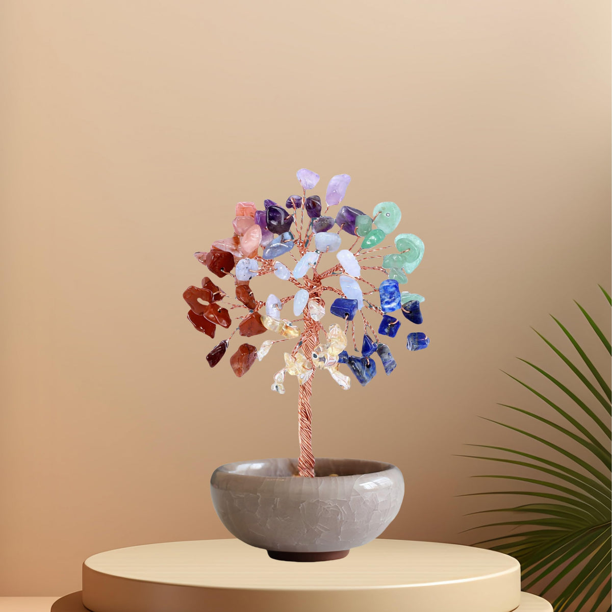 Seven Chakra Tree of Life Crystal Tree - Healing Crystals Tree for Home Decor 7 Chakra Crystals Healing Tree of Life for Meditation and Yoga 7 Chakras Stones on Tree of Life for Spiritual Healing