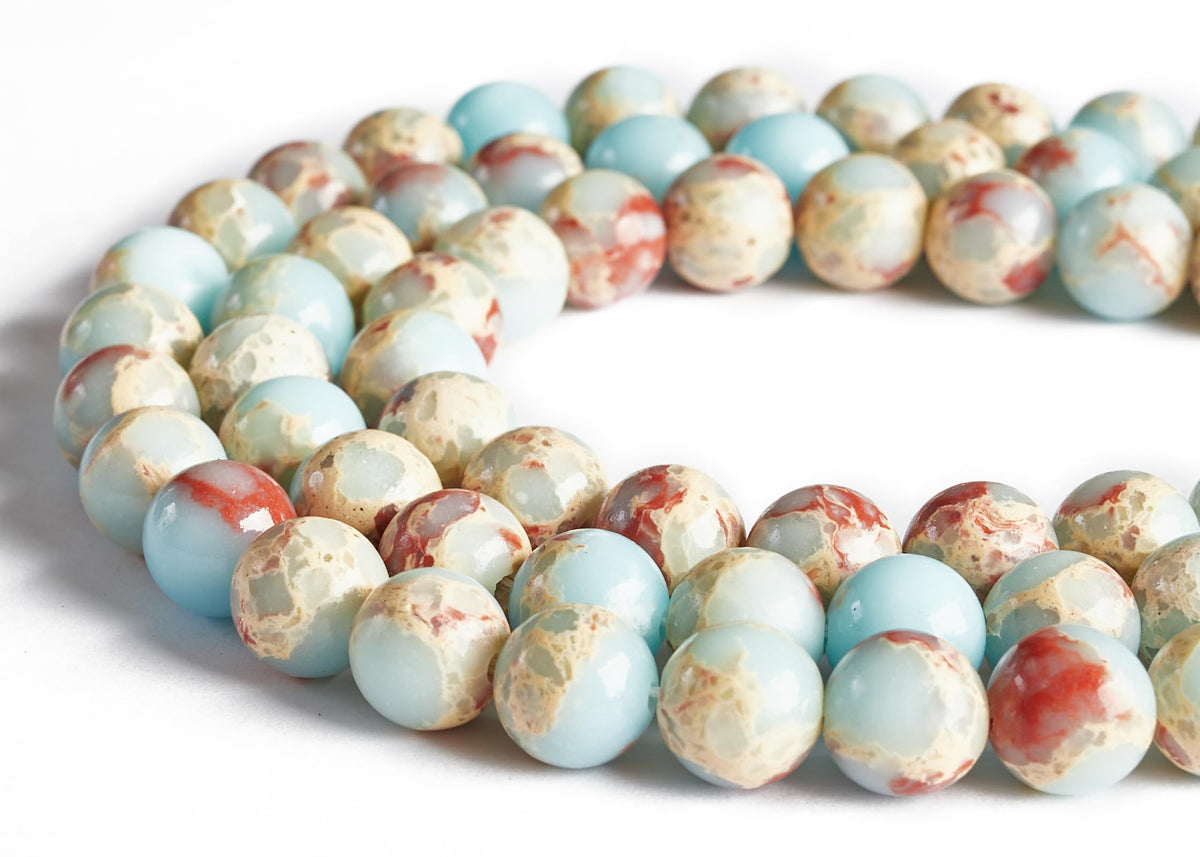 100pcs 6mm Snakeskin Imperial Beads Natural Gemstone Beads Round Loose Beads for Jewelry Making
