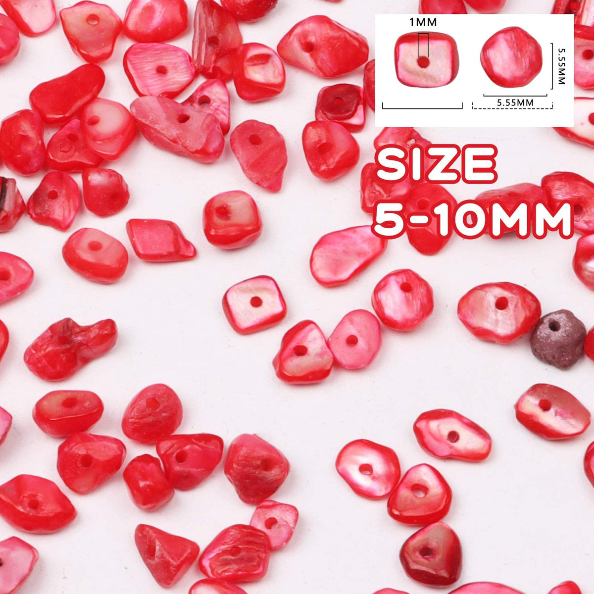 500 pcs Natural Chip Stone Beads, Red 5-8 mm Irregular Gemstones Healing Crystal Loose Bead for Jewelry Making Bracelet Crafting