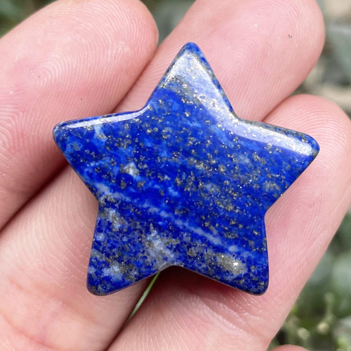 Fekuar Lapis Lazuli Crystal Star Chakra Stones for Reiki Healing Yoga Balance Meditation Polished Mini Pocket Palm Stone 1 Inch (30mm)