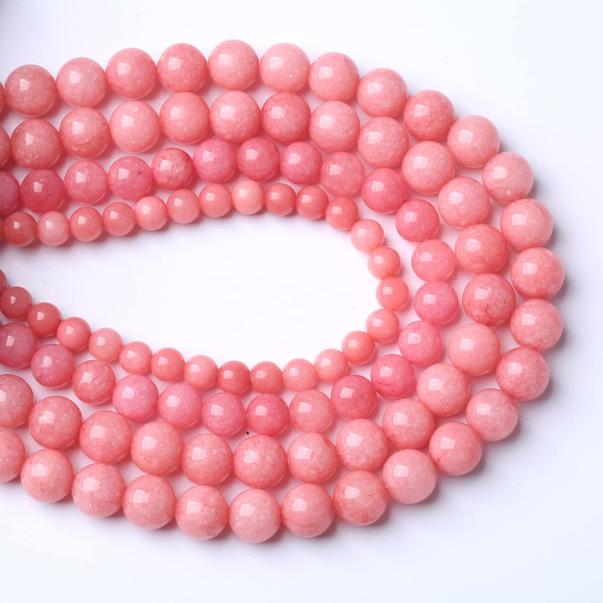 90pcs 4mm Natural Pink Jades Beads Rhodochrosite Chalcedony Round Beads for Jewelry Making DIY Bracelet Crystal Energy Healing Power Stone (4mm, Pink Chalcedony)