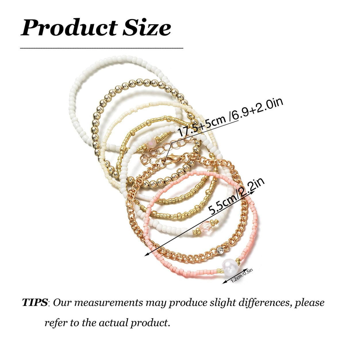 Harry and Henry Gold Beaded Bracelets for Women Gold Pearl Elegant Stackable Bracelets Set Trendy Jewelry Gifts Birthday Valentines Day Gifts for Women