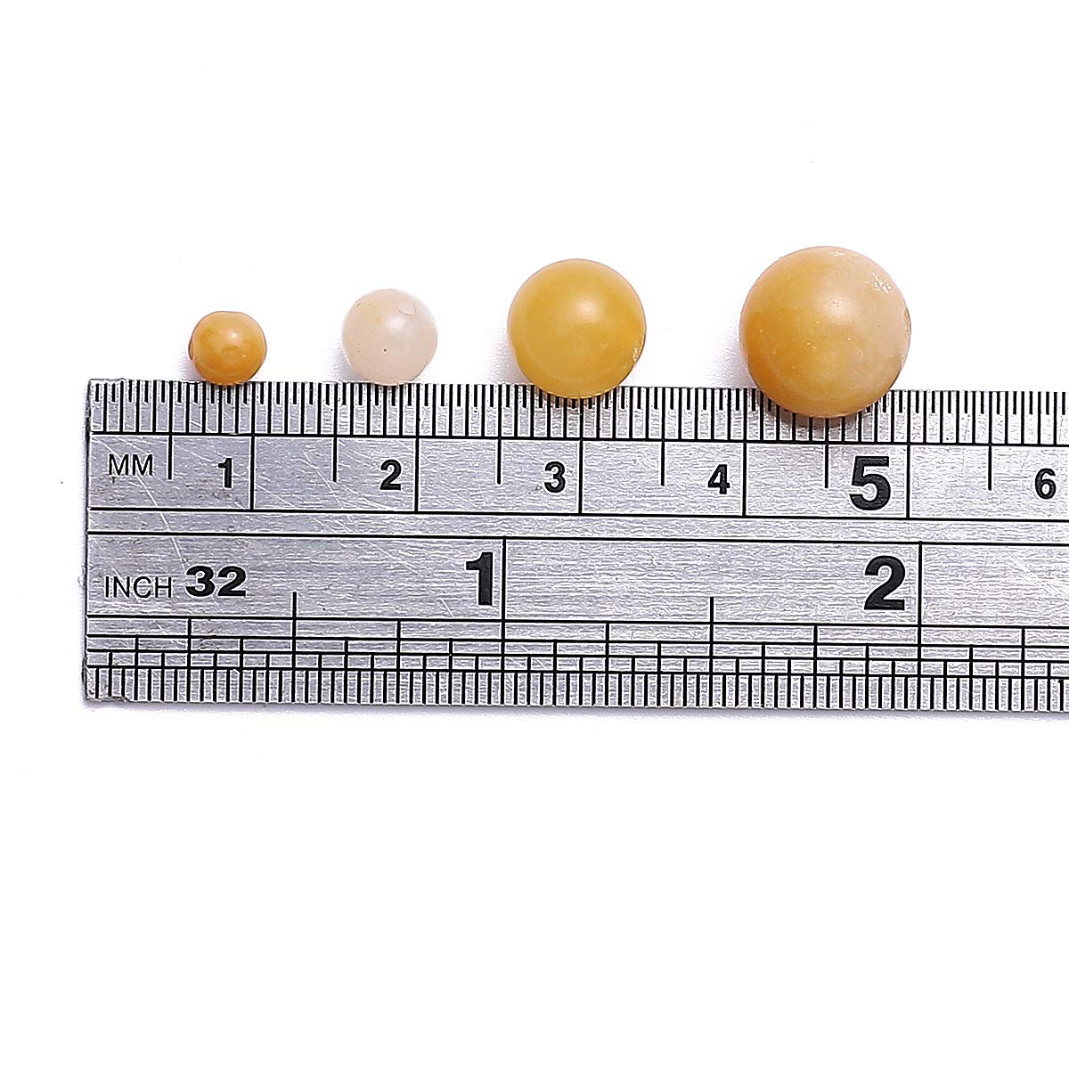 BEADIA Natural Yellow Jade Stone Round Loose Semi Gemstone Beads for Jewelry Making 4MM 89PCS