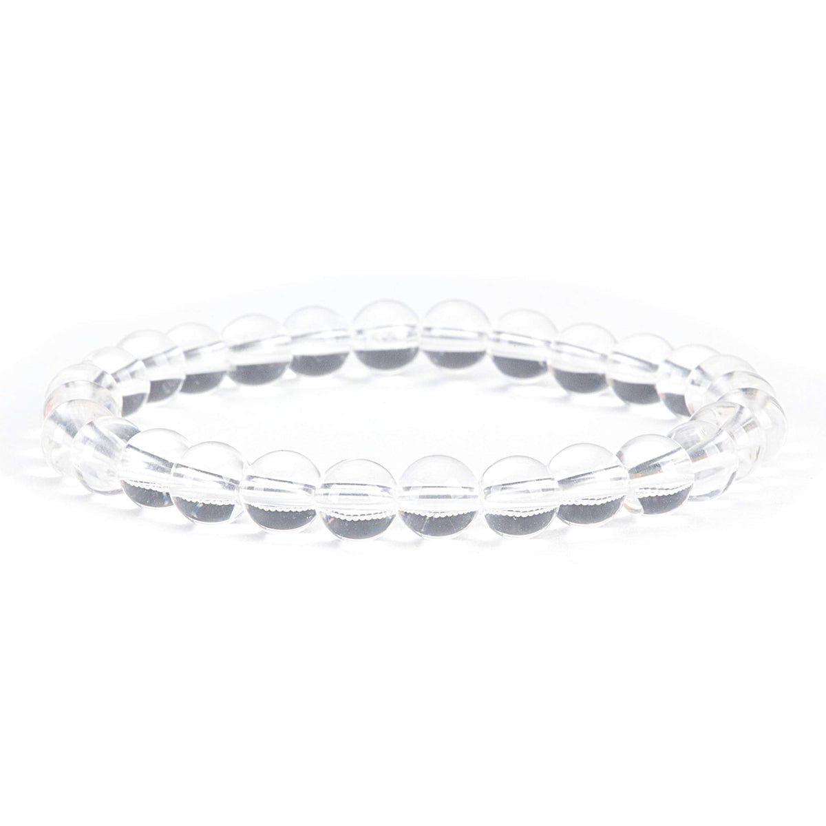 Cherry Tree Collection - Small, Medium, Large Sizes - Gemstone Beaded Bracelets For Women and Men - 6mm Round Beads (Clear Quartz - Medium)