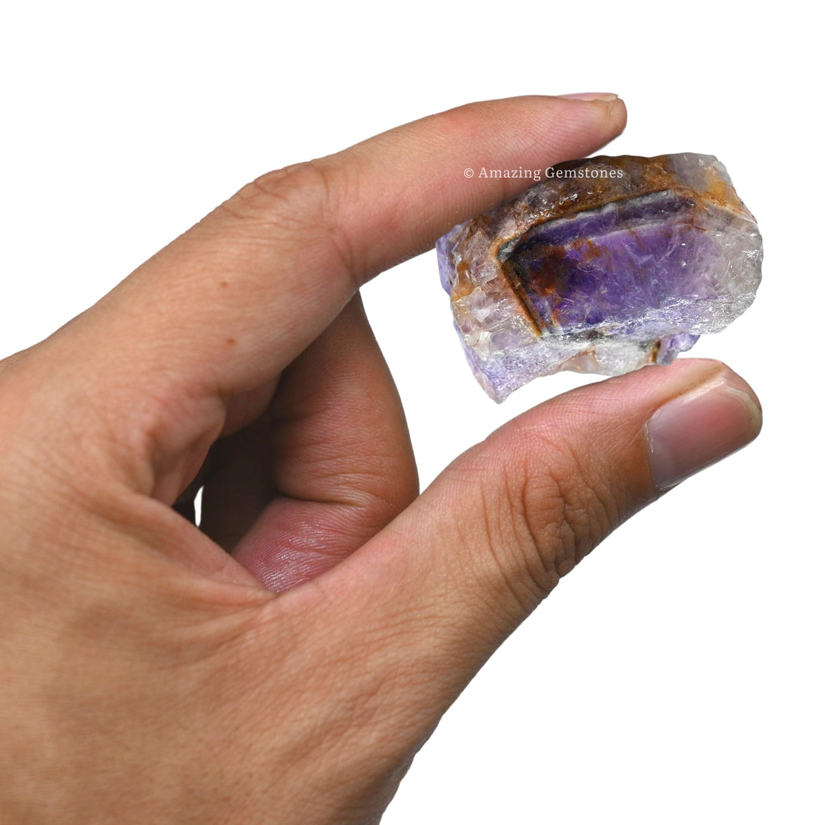 Amazing Gemstone Amethyst Chevron Raw Crystals and Healing Stones, Natural Rocks for Tumbling and DIY Raw Stones and Crystals (1 Piece)