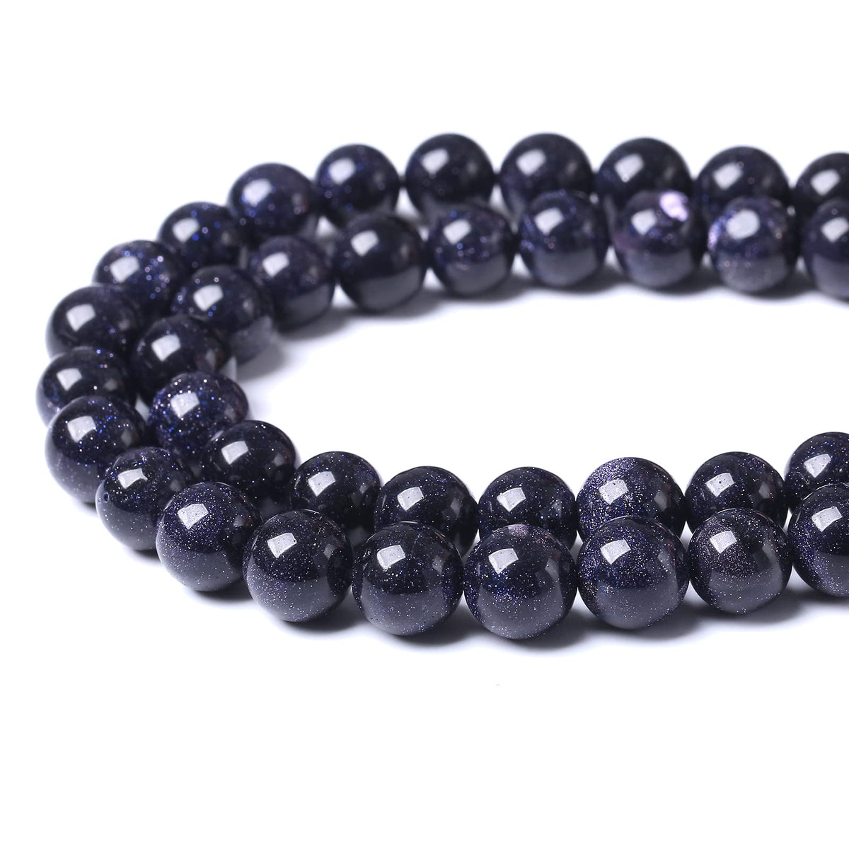 32PCS 12MM Natural Blue Sand Stone Beads Energy Healing Beads for DIY Jewelry Bracelet Necklace Making for Jewelry Making15Inch