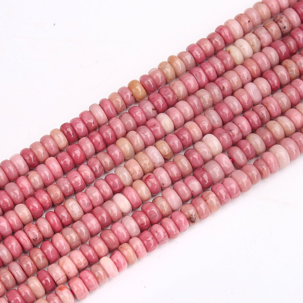 BONNY BOXX 1 Strand (150PCs) Natural 2 * 4mm Rhodochrosite Rondelle Beads, Natural Abacus Disk Stone Beads Loose Spacer Gemstone for DIY Bracelet Necklace Jewelry Making
