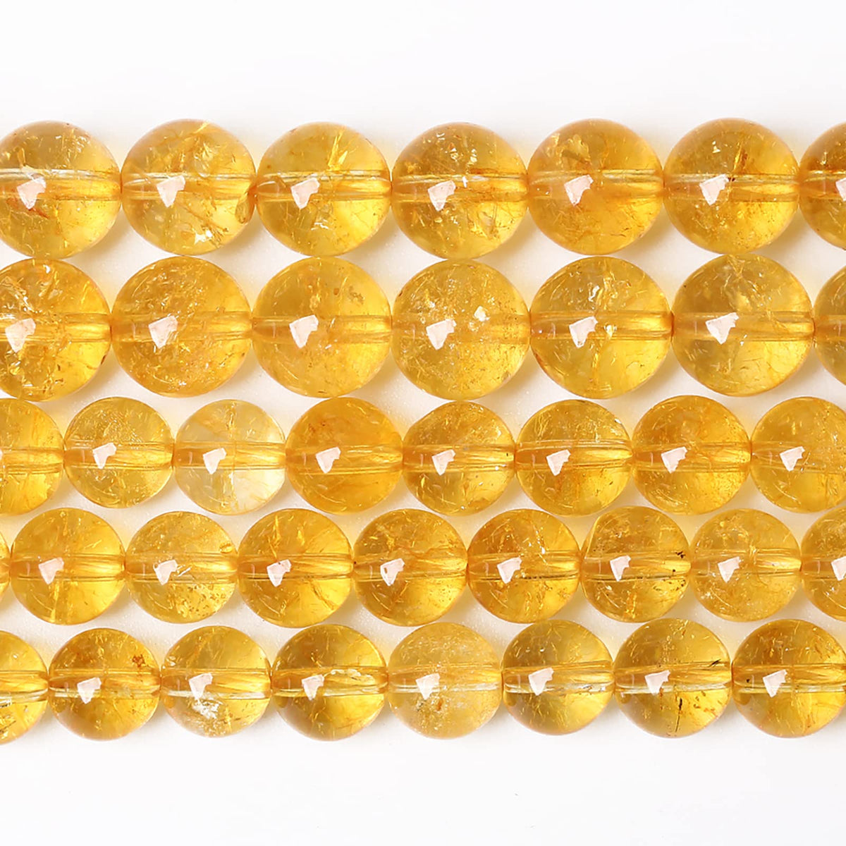4MM 86PCS Natural Citrine Yellow Quartz Crystal Round Spacer Loose Beads for Jewelry Making 15 inches DIY Bracelet Necklace