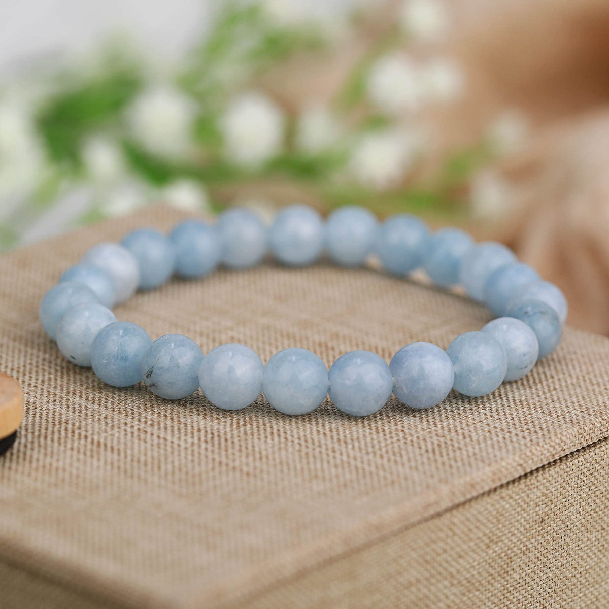 Crystal Vibe Natural Aquamarine Bracelet - Bring Positive Energy - Healing Stone Aquamarine Crystal Bracelet for Everlasting Joy