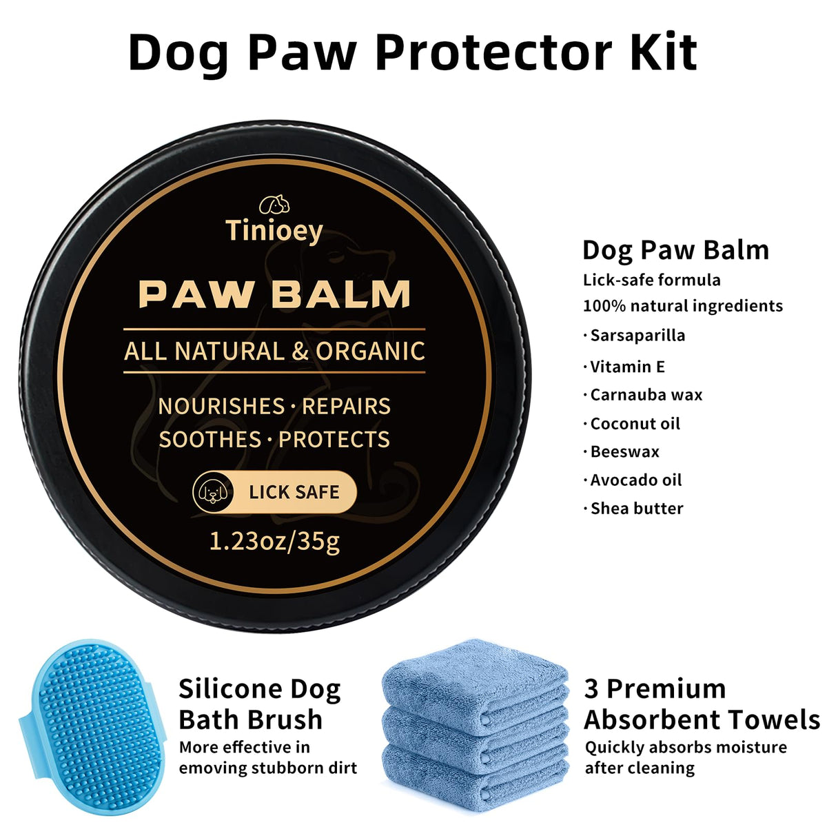 Tinioey Dog Paw Cleaner for Dogs, Dog Paw Washer, Muddy Paw Cleaner, Pet Foot Cleaner, Dog Paw Protector Kit