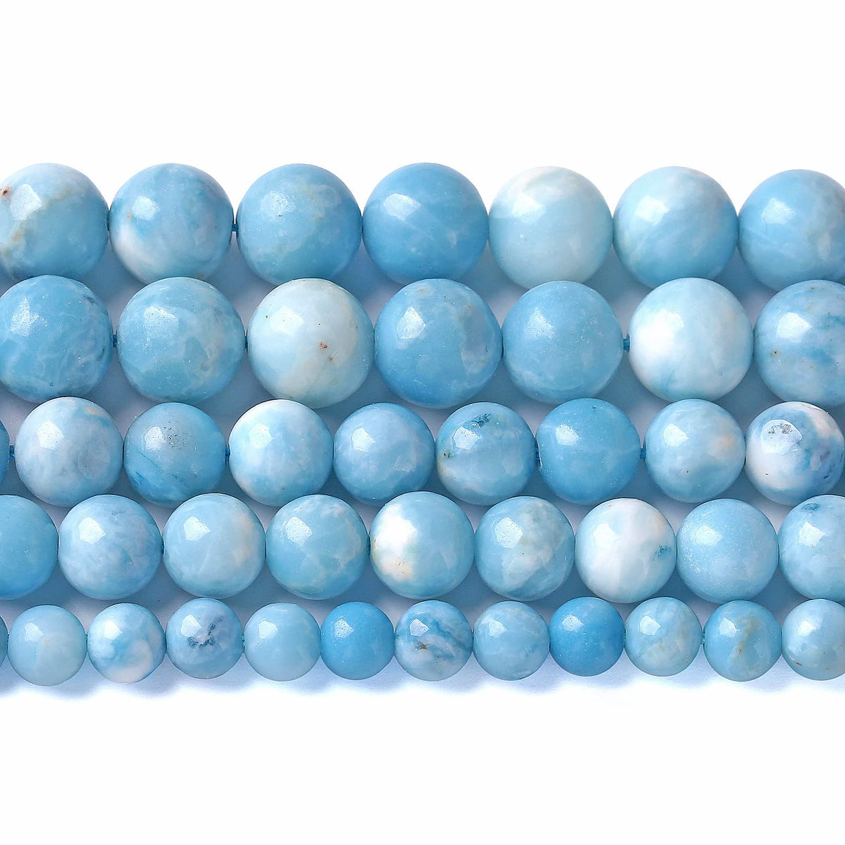 8MM 45PCS Natural Blue Larimar Gemstone Crystal Beads for Jewelry Making DIY Bracelet