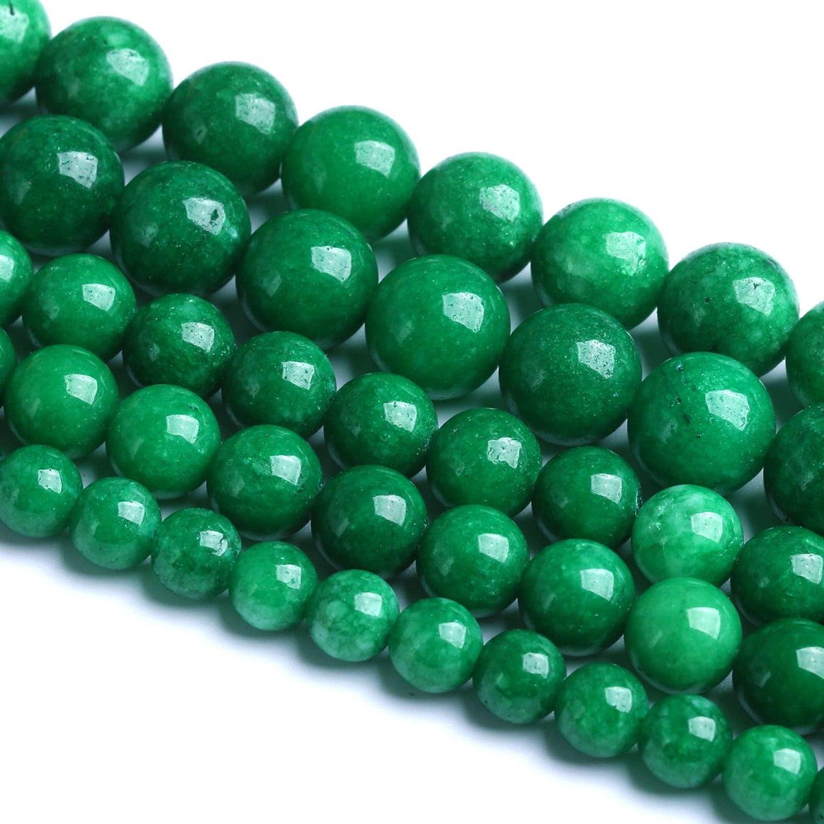 75PCS 10MM Natural Stone Green Cloudy Jade Spacer Loose Beads for Jewelry Making DIY Bracelet Necklace