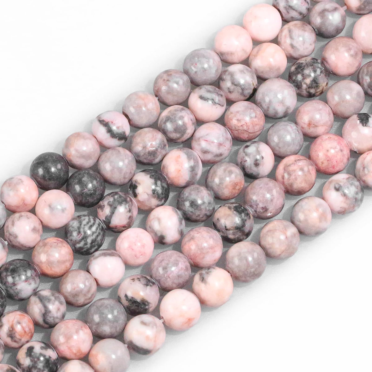 6mm Natural Gemstone Round Pink Zebra Jasper Loose Beads for Jewelry Making Bracelets Necklace Earrings Art Craft (60-62pcs/strand)