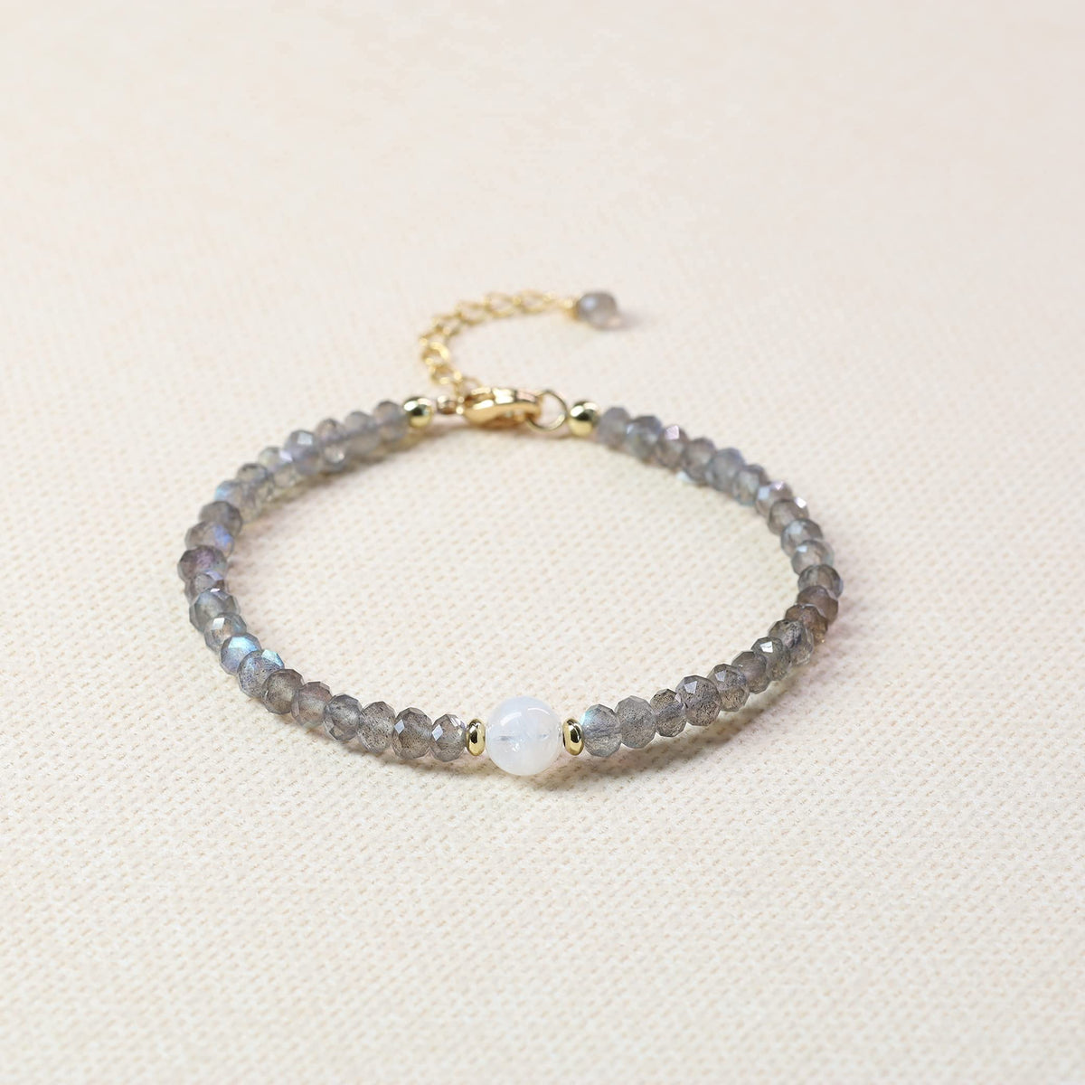 COAI Labradorite Bracelet Moonstone Bracelet Stone Beaded Bracelet for Women