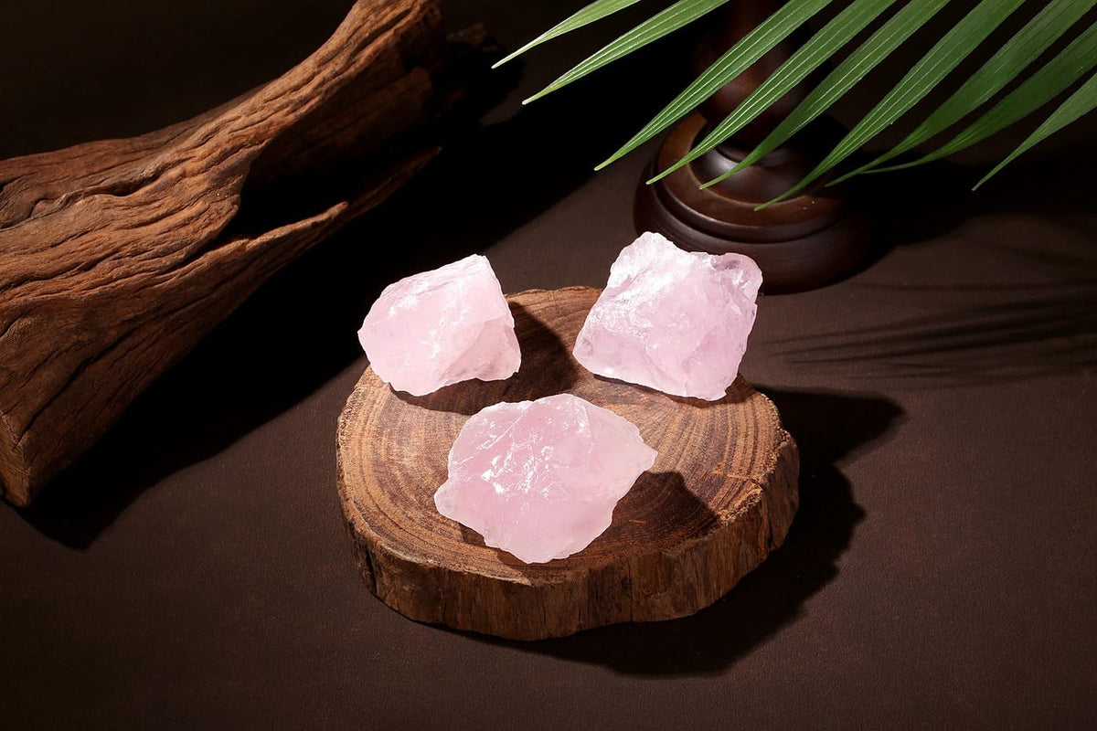 NUKAYAI 2Pcs Rose Quartz 1.8-2.2" Large Raw Crystals Natural Rocks Stones Rough Rose Quartz Healing Crystal for Tumbling Cabbing Fountain Polishing Decoration DIY Wrapping Rock Wire Wicca Reiki