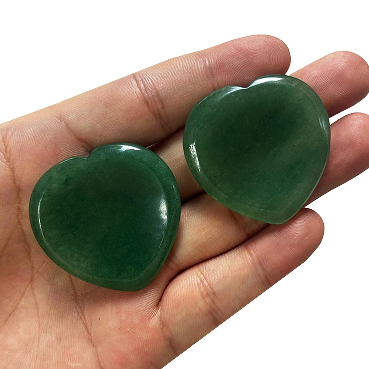 2 Pcs Thumb Worry Stone for Anxiety,Green Aventurine Crystals Healing Stones,Heart Shape Chakra Worry Stone,Anxiety Stress Relief Meditation Crystal