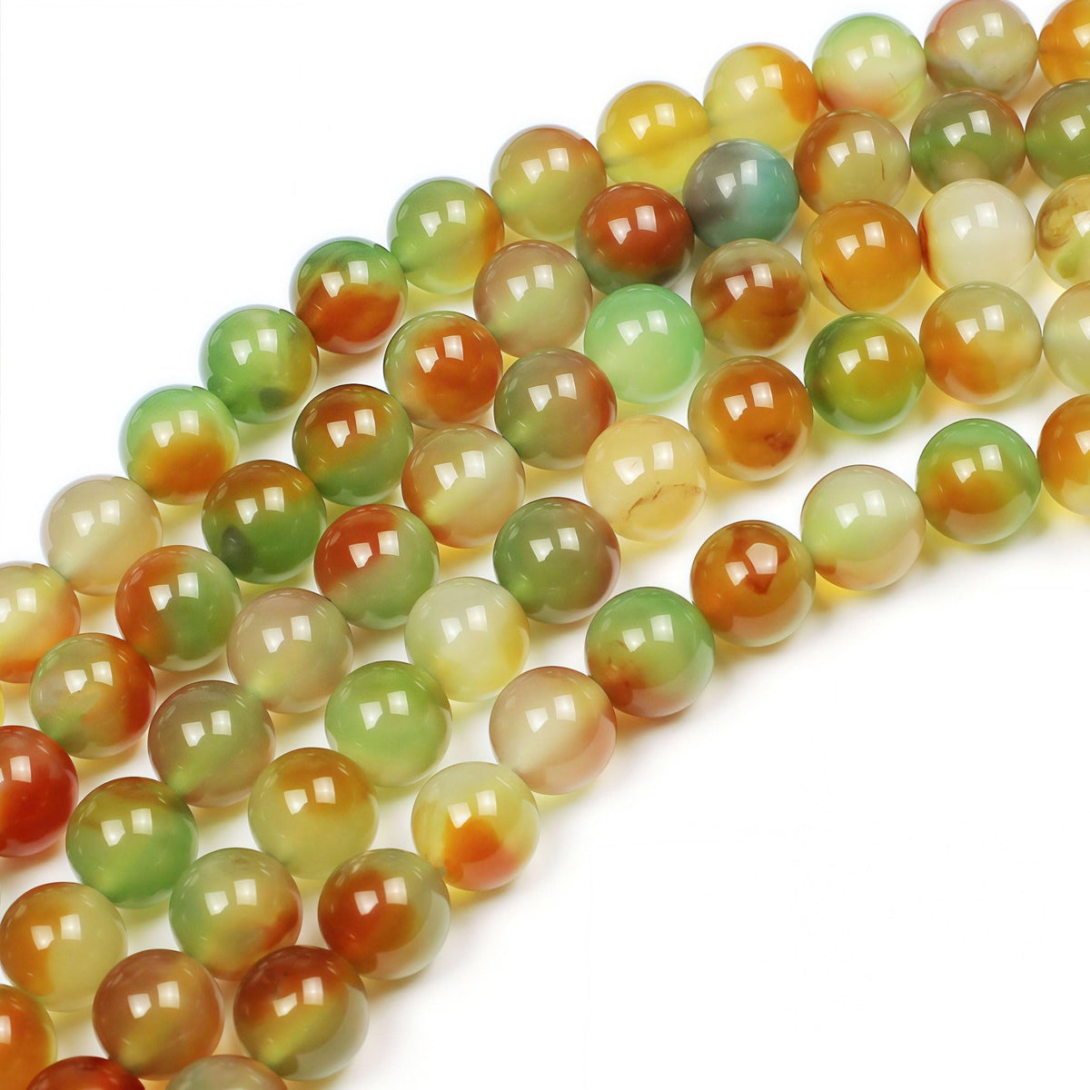 MJDCB Natural Peacock Agate Beads Red Green Agate Beads Round Stone Beads for DIY Necklace Bracelat Jewelry Making Strand 15" (8mm)