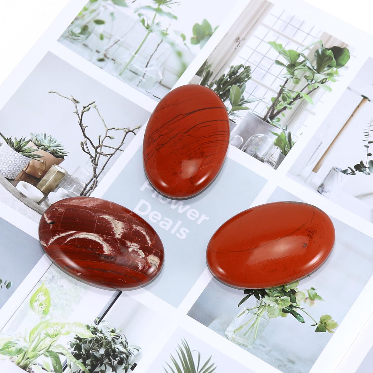 Nvzi Red Jasper Crystal Palm Stone, Worry Stones, Crystals and Healing Stones, Polished Rocks, Natural Gemstones, Chakra Stones for Healing Crystals Daily Use