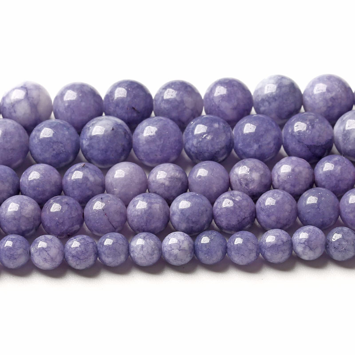 160PCS 4MM Lavender Purple Chalcedony Stone Loose Beads for Jewelry Making DIY Bracelet Necklace