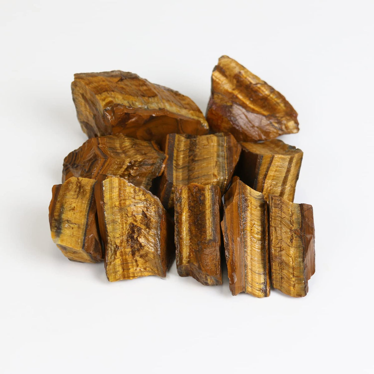 Nvzi Raw Tiger Eye Stone, Crystals and Healing Stones, Bulk Crystals, Rocks for Tumbling, Raw Crystals Bulk, Amathesis Crystal, Calcite Crystal for Decoration, Wicca, Reiki, Chakra and Energy(1LB)