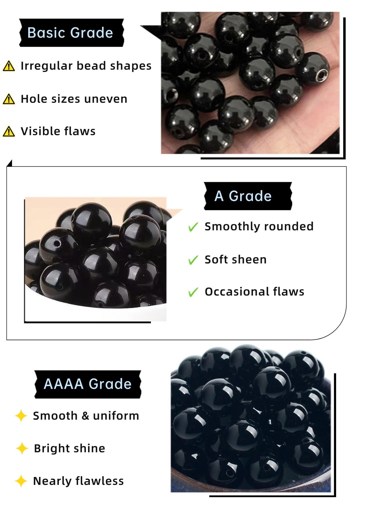 Cryhand Handmade 8mm Beaded Bracelets For Men Protection Bracelet For Women Chakra Feng Shui Stretchy Handmade Lucky Money Stretchy Crystal Bracelets Best Gifts (Black Tourmaline 1PCS)