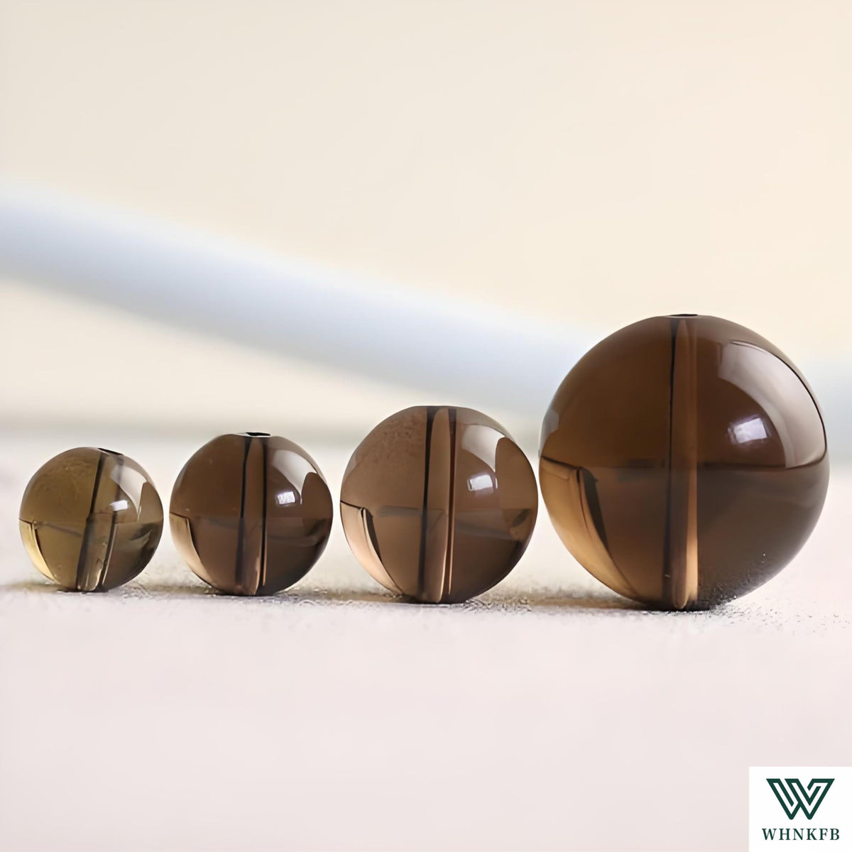 WHNKFB 10mm 50PCS Natural Smoky Quartz Round Beads, High Clarity Loose Brown Crystal Beads for Jewelry Making Craft - 6mm 8mm 10mm Options with Free Elastic Cord